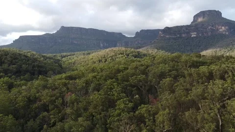 Mountain in forest valley Video stock 239429924