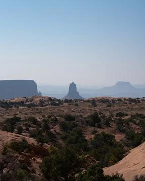 Mountain formation standing out between canyons in desert Photos