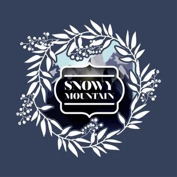 Mountain frame with blur background isolated icon design Stock Illustration