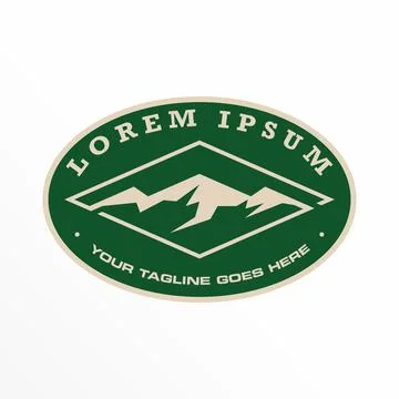 Mountain free logo vector stock. Ellipse abstract design concept. Stock Illustration