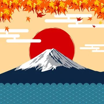 The mountain fuji in winter Stock-Illustration
