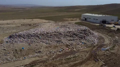 Mountain garbage, large garbage pile, degraded garbage. Stock Footage 174334934