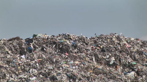 Mountain of garbage waste plastic bottles packages of rotting food Stockbeeldmateriaal 41454522