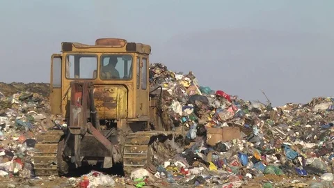 Mountain Of Garbage Waste Plastic Bottles Packages Of Rotting Food Stock Footage 71636185