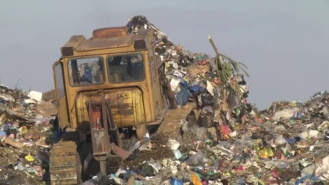Mountain Of Garbage Waste Plastic Bottles Packages Of Rotting Food Stock Footage 71636696