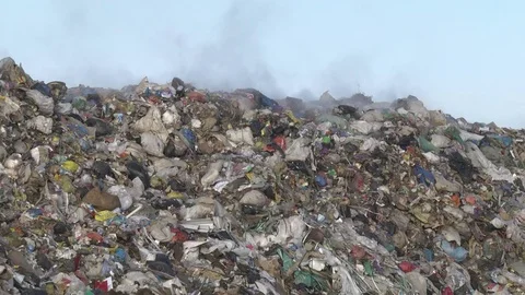 Mountain Of Garbage Waste Plastic Bottles Packages Of Rotting Food Stock Footage 71636715