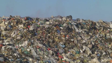 Mountain Of Garbage Waste Plastic Bottles Packages Of Rotting Food Stock Footage 71652863
