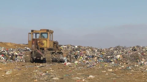 Mountain Of Garbage Waste Plastic Bottles Packages Of Rotting Food Stock Footage 71653500