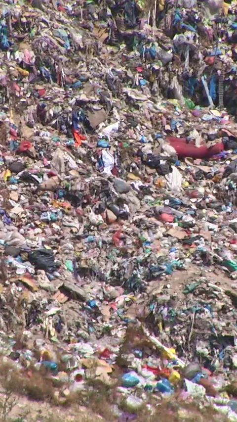 Mountain Of Garbage Waste Plastic Bottles Packages Of Rotting Food Stock Footage 249247798