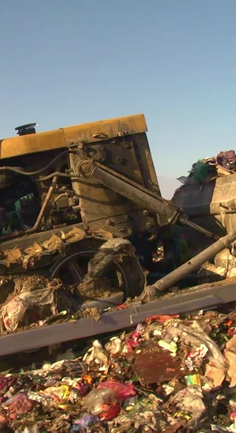 Mountain Of Garbage Waste Plastic Bottles Packages Of Rotting Food Stock Footage 249308008