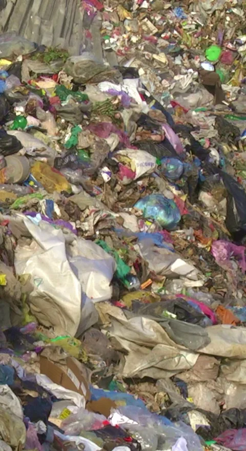 Mountain Of Garbage Waste Plastic Bottles Packages Of Rotting Food 스톡 동영상 249308476