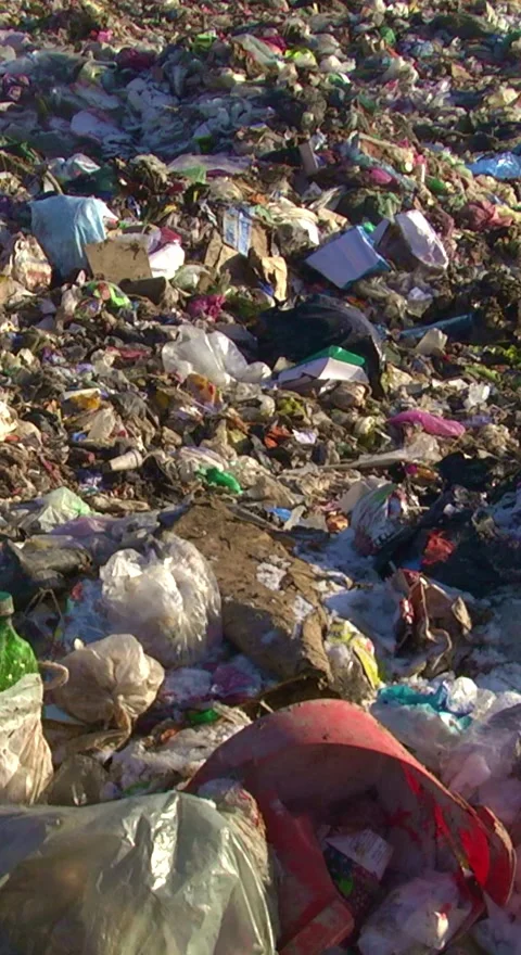 Mountain Of Garbage Waste Plastic Bottles Packages Of Rotting Food 스톡 동영상 249308603