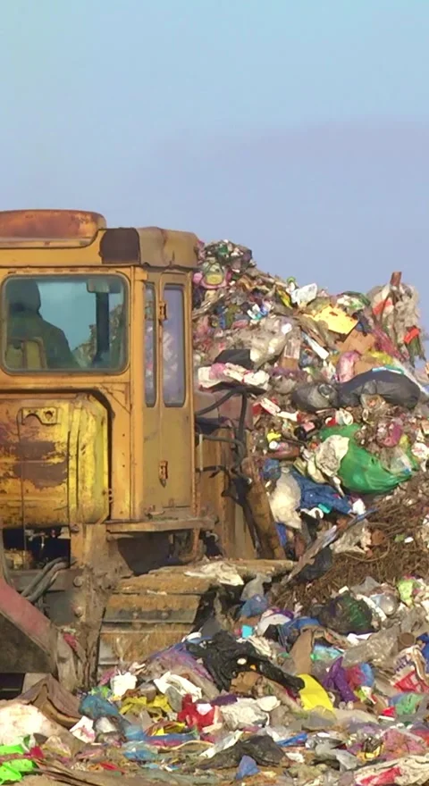 Mountain Of Garbage Waste Plastic Bottles Packages Of Rotting Food Stock Footage 249308753