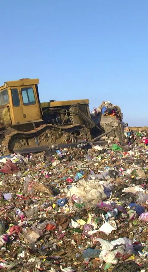Mountain Of Garbage Waste Plastic Bottles Packages Of Rotting Food Stock Footage 249308928
