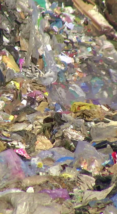 Mountain Of Garbage Waste Plastic Bottles Packages Of Rotting Food Stock Footage 249309703