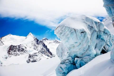 Mountain glacier Stock Photos