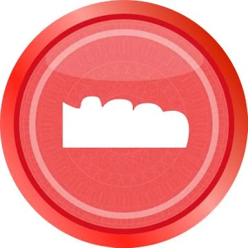 Mountain on glossy web icon isolated on white background Stock Illustration