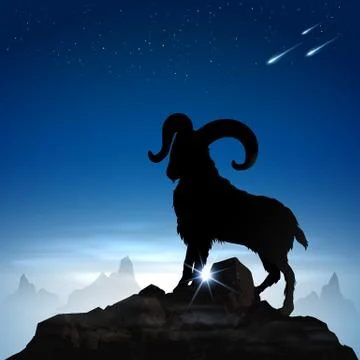 Mountain goat Stock Illustration
