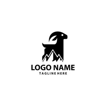 Mountain goat logo design vector Stock Illustration