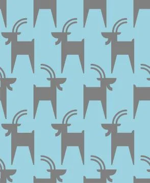 Mountain goat pattern seamless. Animal vector background beast Ilustración de archivo