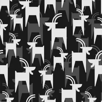 Mountain goat pattern seamless. Animal vector background beast Ilustración de archivo
