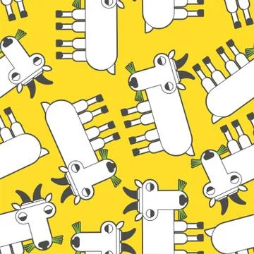 Mountain goat pattern seamless. Wild animal background. vector texture Stock Illustration