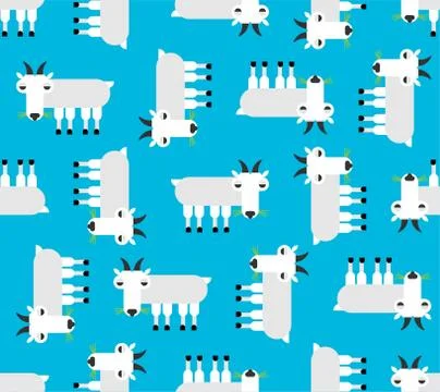 Mountain goat pattern seamless. Wild animal background. vector texture 库存插图