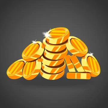 A mountain of gold coins. Stock Illustration