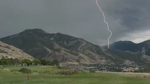 Mountain golf course scene lightning 4974 스톡 동영상 10725494