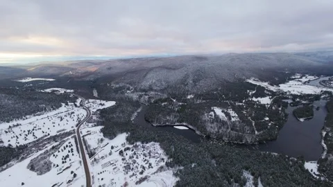 Mountain gorge fpv winter flight Stock Footage 321178809