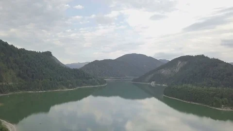Mountain gorizont camera move up -  Aerial footage Stock Footage 83739458