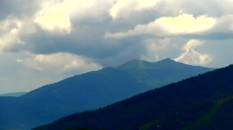 Mountain Gostra and clouds Stock Footage 68809117