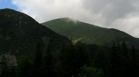 Mountain Goverla in the clouds Stock Footage 68818645