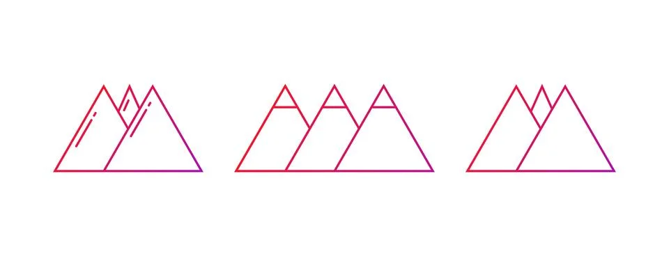 Mountain Gradient Icon Vector Illustration Stock Illustration