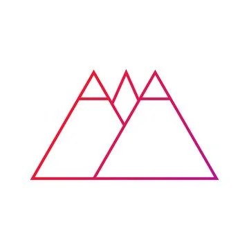 Mountain Gradient Icon Vector Illustration Stock Illustration