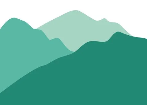 Mountain green layer dark to light background Stock Illustration