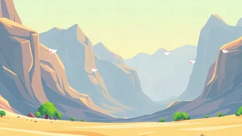 Mountain With Green Tree View: Mountain Scenery With Green Tree and Desert Land Stock Footage 306505107