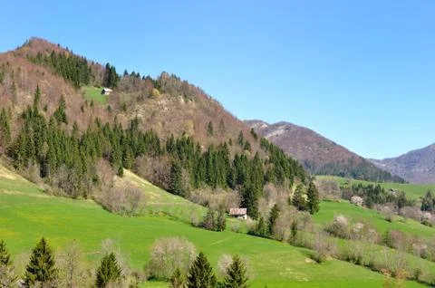 Mountain greenery landscape Stock Photos