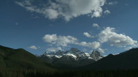Mountain group with time lapse clouds 1 Stock Footage 128763
