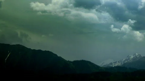 Mountain group with time lapse clouds Stock Footage 563503