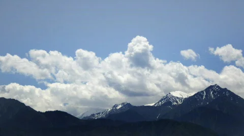 Mountain group with time lapse clouds Stock Footage 566274