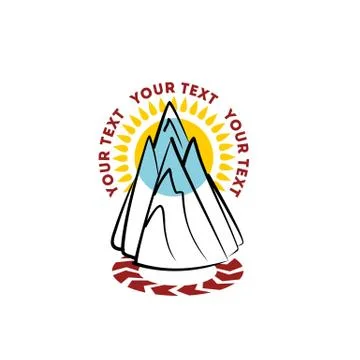 Mountain Hand Drawn Logo Template Stock Illustration