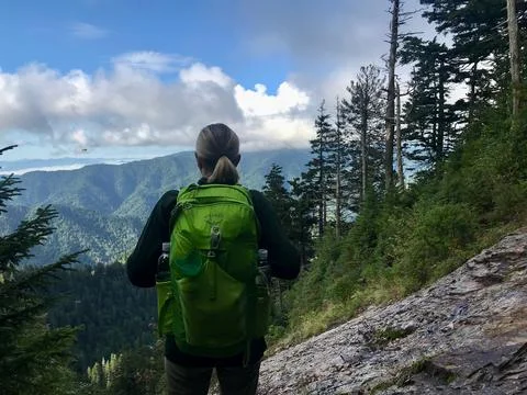 Mountain High Hiker Stock Photos