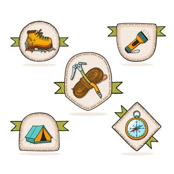 Mountain hiking Stock Illustration