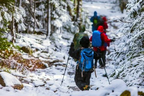 Mountain hiking Stock Photos
