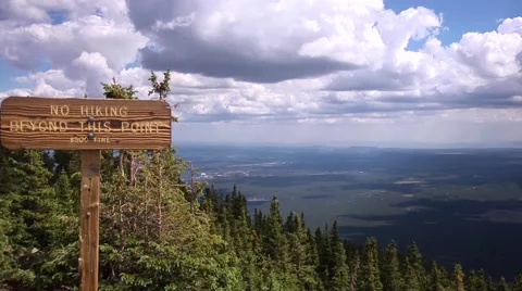Mountain Hiking Sign Clouds Video stock 40212142