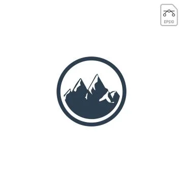 Mountain hill logo design vector icon isolated Stock Illustration