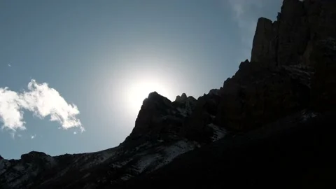Mountain in Himalaya range with backlight Stock Footage 144862880