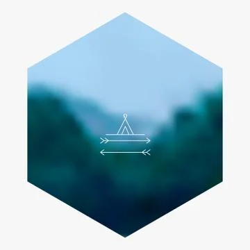 Mountain hipster background. Vector blurred landscape. Stock Illustration