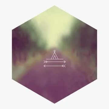 Mountain hipster background. Vector blurred landscape. Stock Illustration